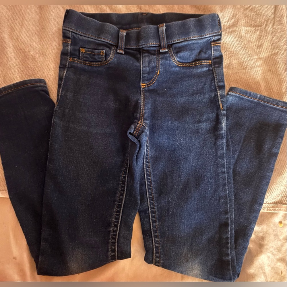 Little Girls Size 6-6X wonder nation Dark Blue Skinny Jeans